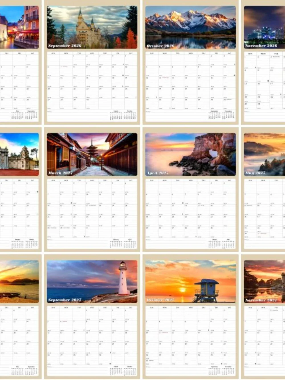 2026 - 2027 Calendar Magnetic Peel & Stick 18 Months 8.5